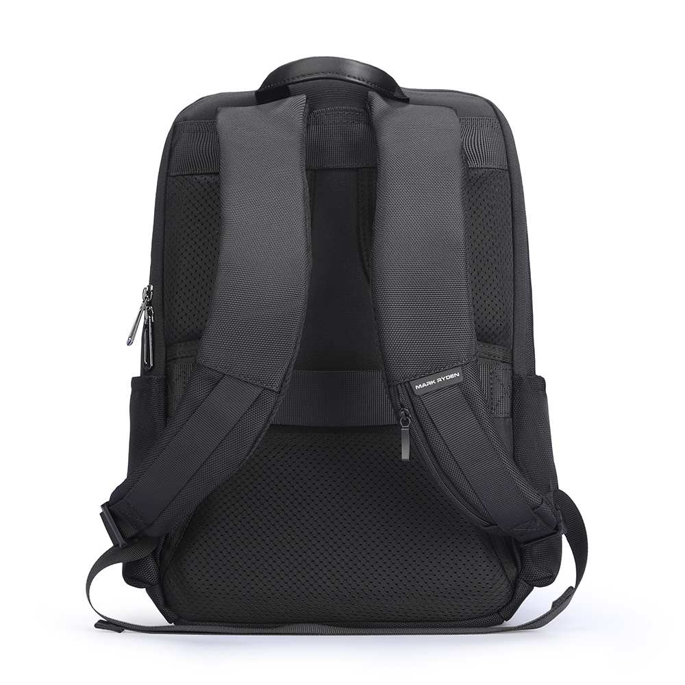 Black Mark Ryden Softologic I backpack with padded shoulder straps, breathable mesh back panel, and zippered pockets for organized essentials.