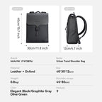 MUKE I: School Style Classic Business Work Black Oxford Backpack - MARK RYDEN US - Backpack - 6.92735E+12