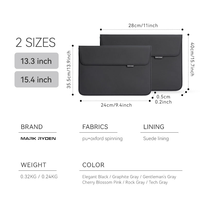 Sheer Professionals Stylish Modern Slim Laptop Bag 13.3 - 15.4 inch - MARK RYDEN US - Laptop Bag - 6.92735E+12